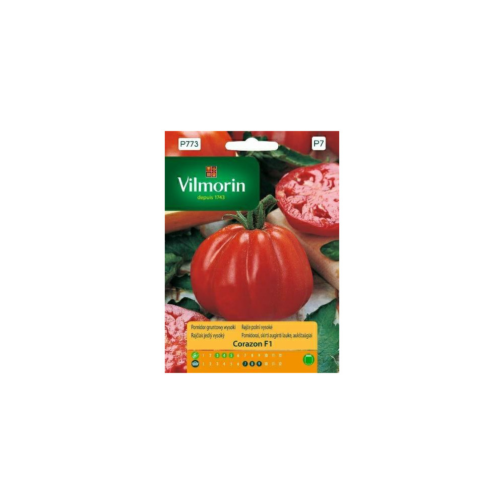 Pomidor gruntowy i pod osłony Corazon F1 0,1g/wysoki,  typ: "Bawole Serce"  Vilmorin Premium - 1