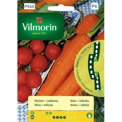 Zestaw marchew + rzodkiewka 5m -          warzywa na taśmie Vilmorin - 1