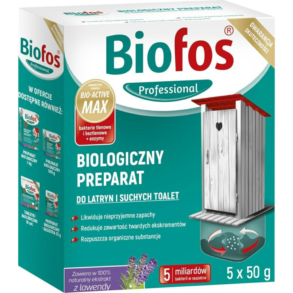 Preparat do latryn i suchych toalet 250g (5*50g) Biofos - 1