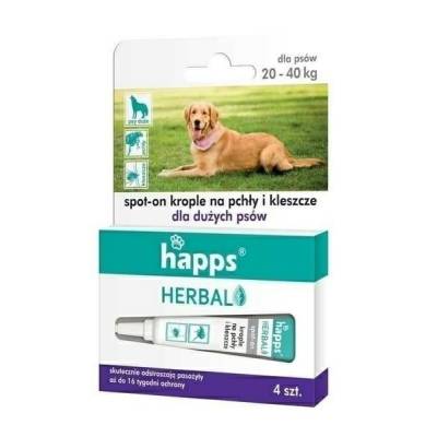 Krople na pchły i kleszcze dla dużych    psów - Happs Herbal - 1