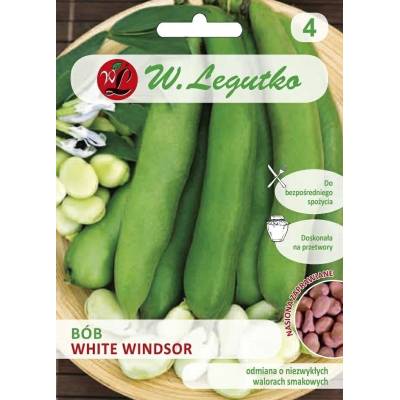 Bób ogrodowy - Windsor Biały 50g - (nasiona zaprawiane) - 1