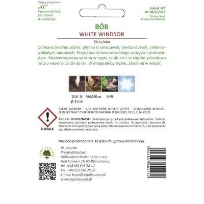 Bób ogrodowy - Windsor Biały 50g - (nasiona zaprawiane) - 2