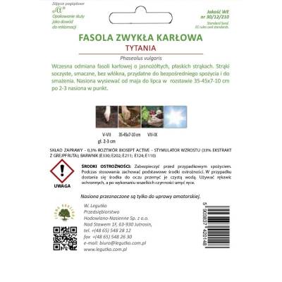 Fasola szparagowa - Tytania 30g -        (nasiona zaprawiane) - 2