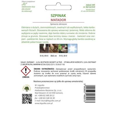 Szpinak Matador 20g - (nasiona           zaprawiane) - 2